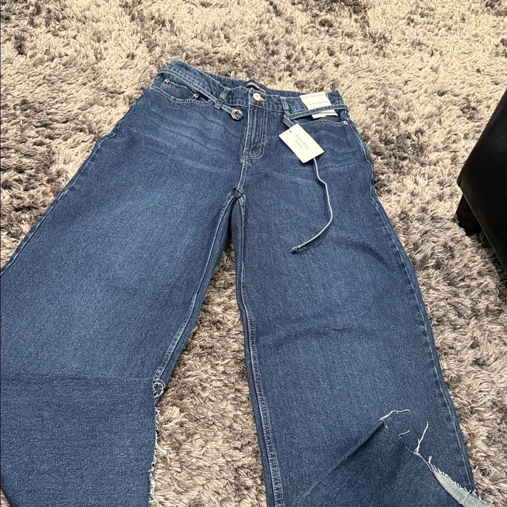 Calvin Klein Jeans Wide Leg Flare Dark Blue Denim Jeans